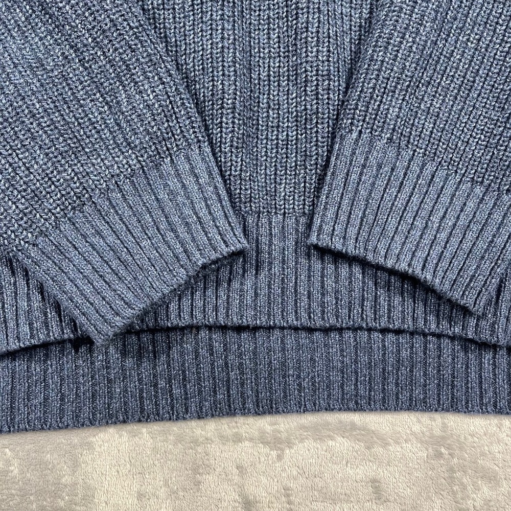 G.H. Bass & Co Mens Blue Chunky Ribbed Knit Sherpa Lined Mock Neck Sweater XXL - Picture 6 of 9